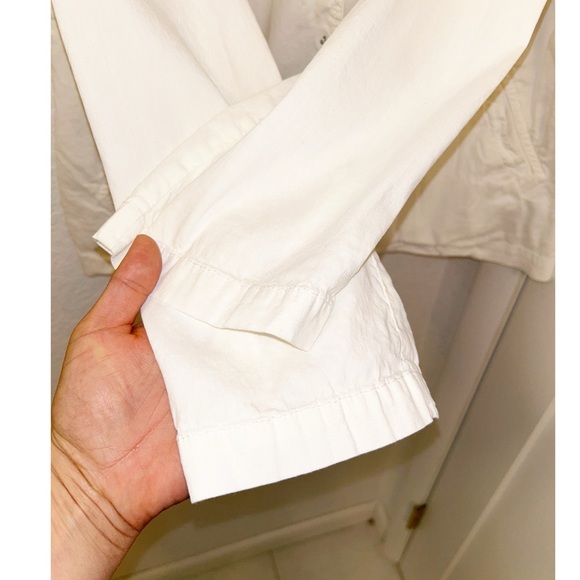 EILEEN FISHER Italian Linen Blend collared Shirt Jacket SZ: Large - Picture 7 of 10